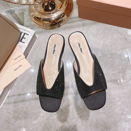 Miu Miu square toe slippers