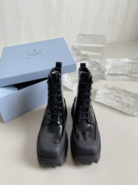 Prada platform square toe derby shoes