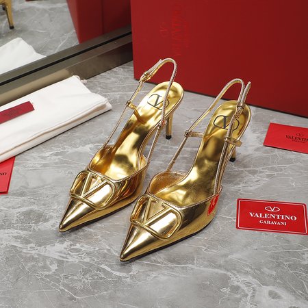 Valentino Big V Buckle High Heel Sandals