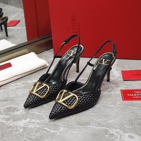 Valentino Big V Buckle High Heel Sandals