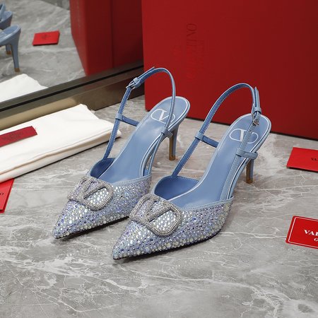 Valentino Big V Buckle High Heel Sandals