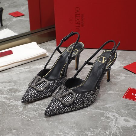 Valentino Big V Buckle High Heel Sandals