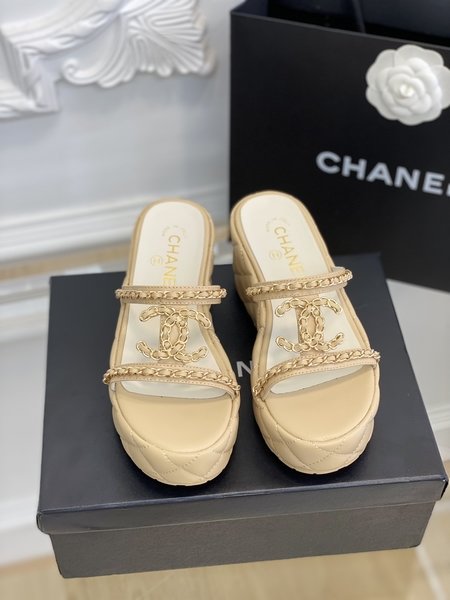 Chanel platform slippers
