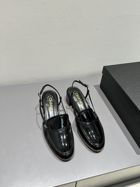 Chanel chunky patent leather sandals